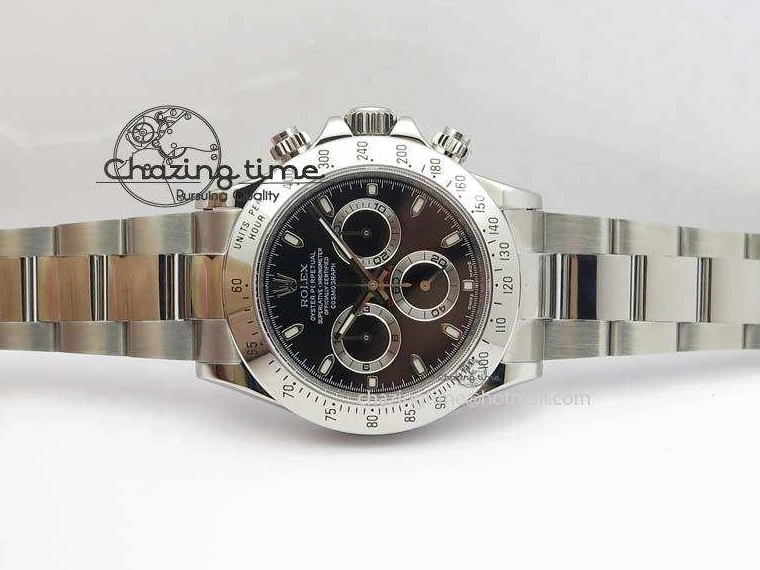 0219 Functional Daytona 116520 Noob Best Edition Black Dial On SS Bracelet A2824 (Same Thickness as Genuine) 3827